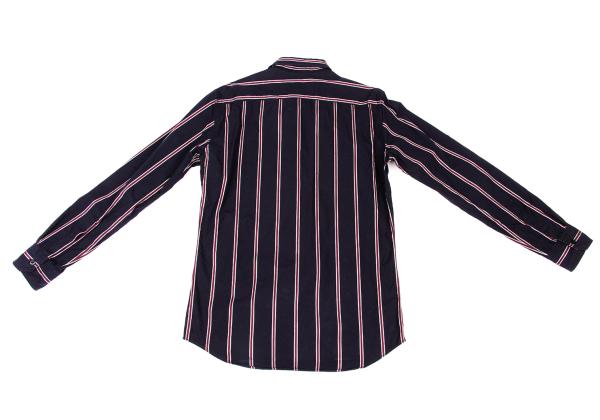 Y's for men Cotton Stripe Shirt Navy Wine Gray Size 4