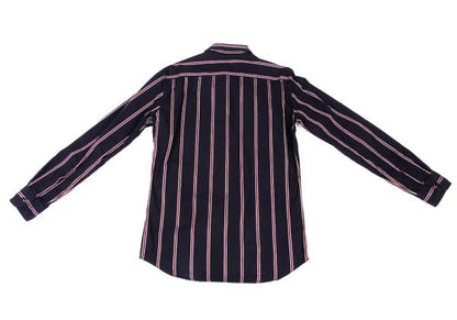 Y's for men Cotton Stripe Shirt Navy Wine Gray Size 4