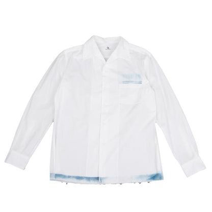 Y's for men Paint Design Open Collar Long Shirt White Size 3
