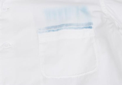 Y's for men Paint Design Open Collar Long Shirt White Size 3
