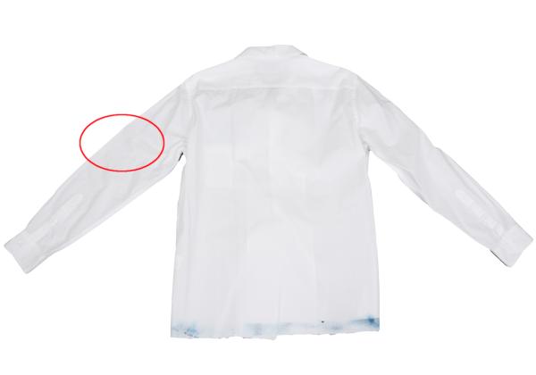 Y's for men Paint Design Open Collar Long Shirt White Size 3