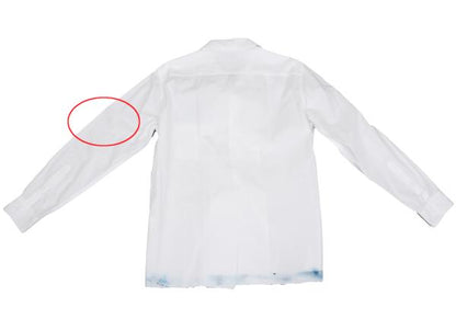 Y's for men Paint Design Open Collar Long Shirt White Size 3