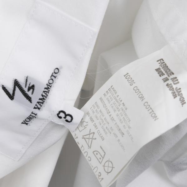 Y's for men Paint Design Open Collar Long Shirt White Size 3