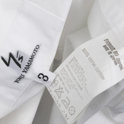 Y's for men Paint Design Open Collar Long Shirt White Size 3