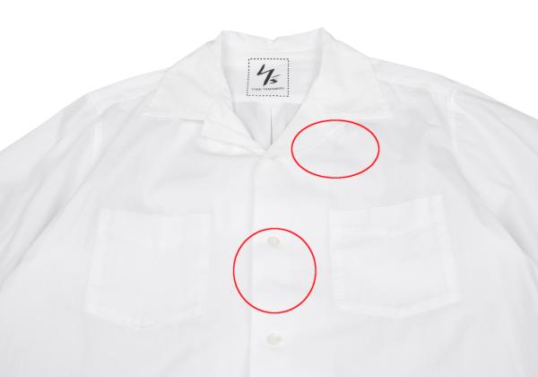 Y's for men White Cotton Double Pocket Collar Shirt Size 3