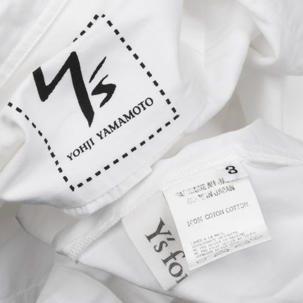 Y's for men White Cotton Double Pocket Collar Shirt Size 3