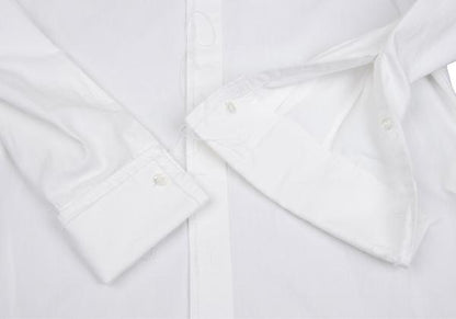 Y's for men White Cotton Raw Edge Fly Front Shirt Size 1