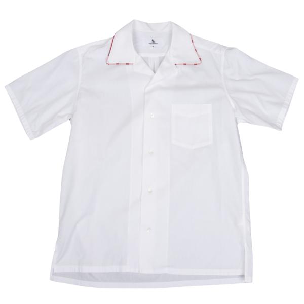Y's for men Piping Open Collar Short Shirt White/Red Size 3