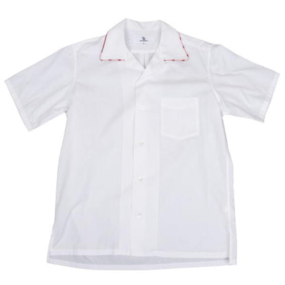 Y's for men Piping Open Collar Short Shirt White/Red Size 3