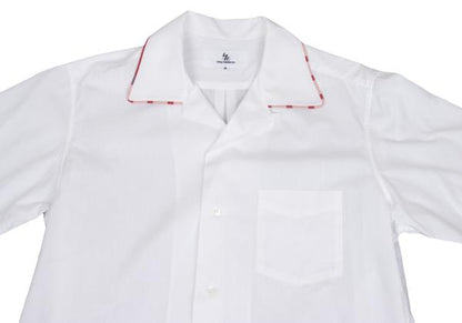 Y's for men Piping Open Collar Short Shirt White/Red Size 3