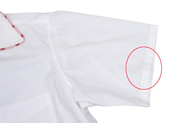 Y's for men Piping Open Collar Short Shirt White/Red Size 3