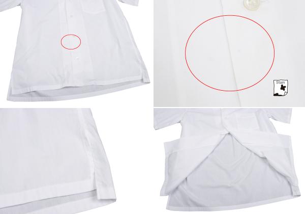 Y's for men Piping Open Collar Short Shirt White/Red Size 3