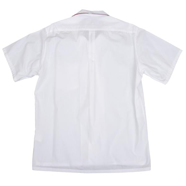 Y's for men Piping Open Collar Short Shirt White/Red Size 3