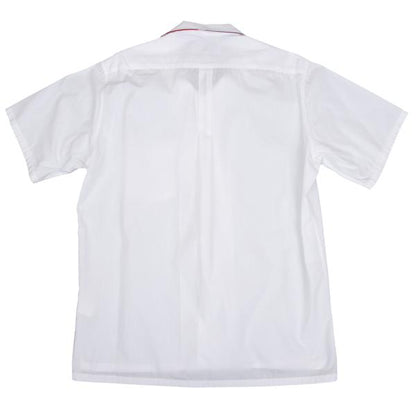 Y's for men Piping Open Collar Short Shirt White/Red Size 3