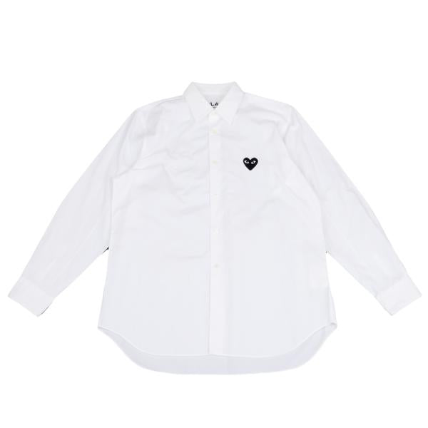 PLAY COMME des GARCONS Heart Patch Long Sleeve Shirt White Size M