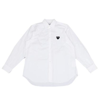 PLAY COMME des GARCONS Heart Patch Long Sleeve Shirt White Size M