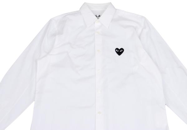 PLAY COMME des GARCONS Heart Patch Long Sleeve Shirt White Size M