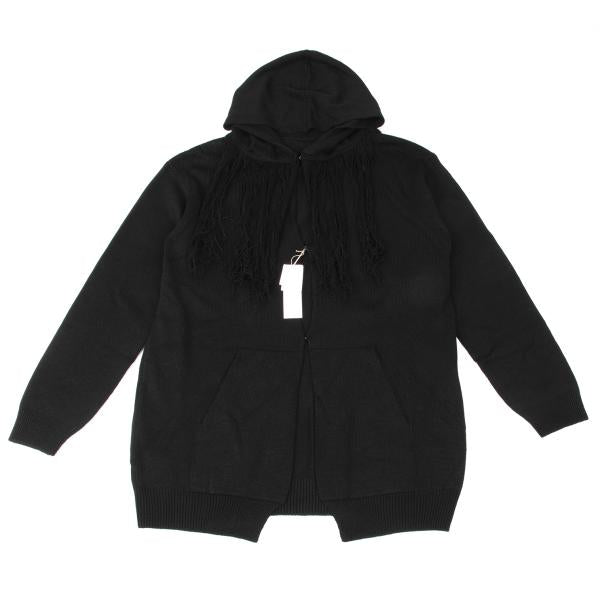 S'YTE Wool Fringe Knit Hoodie Black Size 3