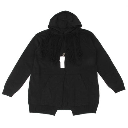 S'YTE Wool Fringe Knit Hoodie Black Size 3