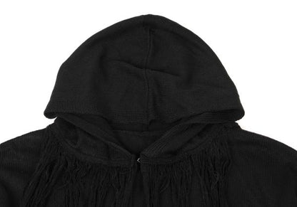 S'YTE Wool Fringe Knit Hoodie Black Size 3