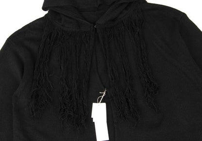 S'YTE Wool Fringe Knit Hoodie Black Size 3