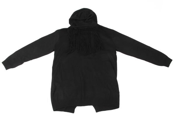 S'YTE Wool Fringe Knit Hoodie Black Size 3