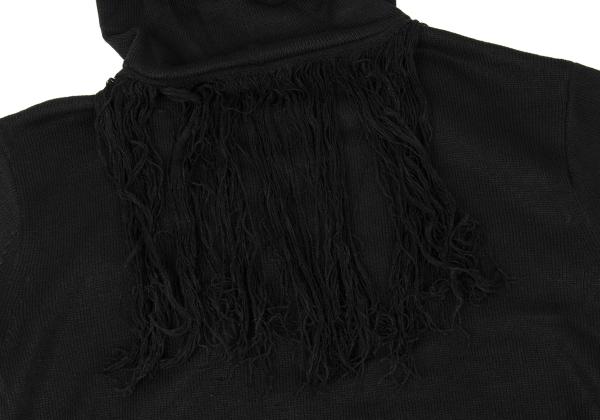 S'YTE Wool Fringe Knit Hoodie Black Size 3