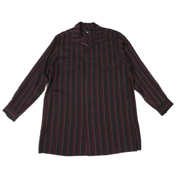 Y's for men 23AW Cupro Striped Flap Shirt Black Size 2