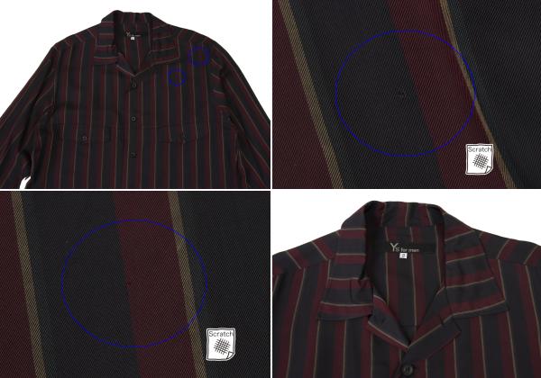 Y's for men 23AW Cupro Striped Flap Shirt Black Size 2