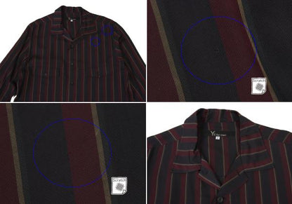 Y's for men 23AW Cupro Striped Flap Shirt Black Size 2