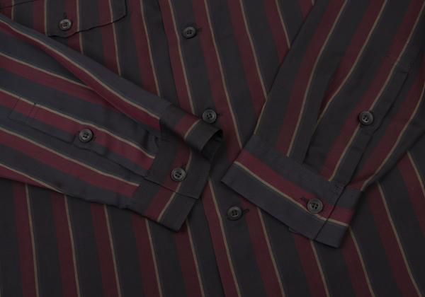 Y's for men 23AW Cupro Striped Flap Shirt Black Size 2