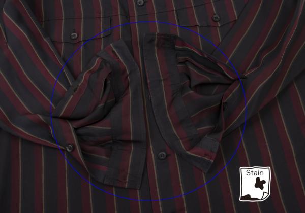 Y's for men 23AW Cupro Striped Flap Shirt Black Size 2
