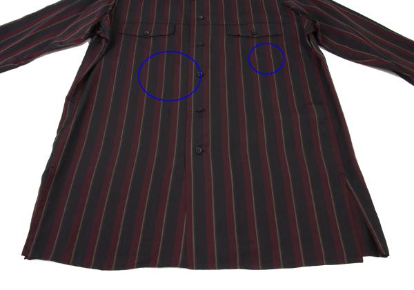 Y's for men 23AW Cupro Striped Flap Shirt Black Size 2