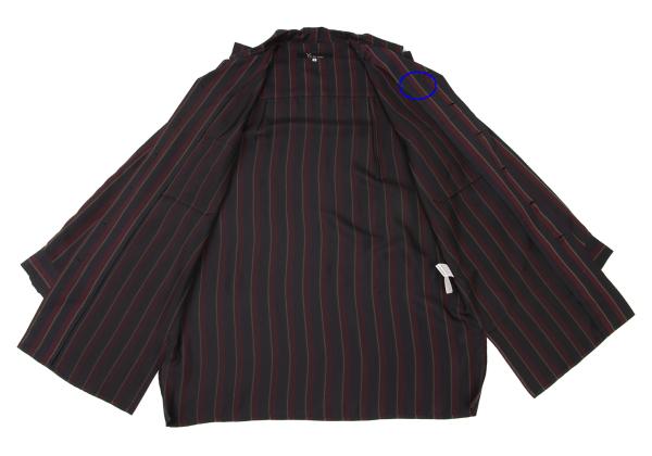 Y's for men 23AW Cupro Striped Flap Shirt Black Size 2
