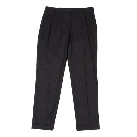 DOLCE&GABBANA Wool Stripe Tapered Pants Navy Size 40