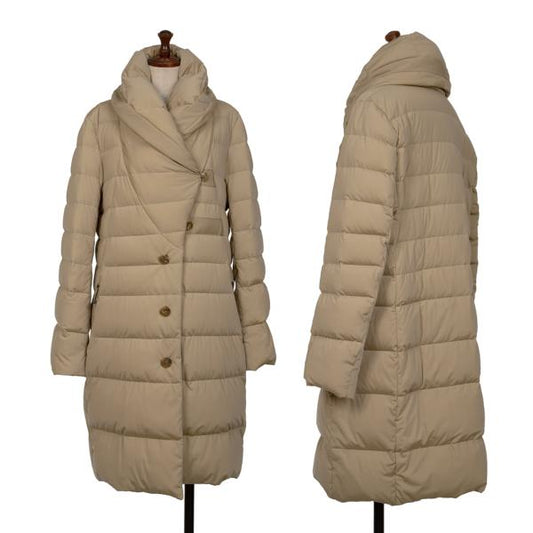 ISSEY MIYAKE HaaT Nylon Shawl Collar Down Coat Beige Size 3