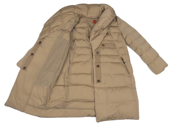 ISSEY MIYAKE HaaT Nylon Shawl Collar Down Coat Beige Size 3