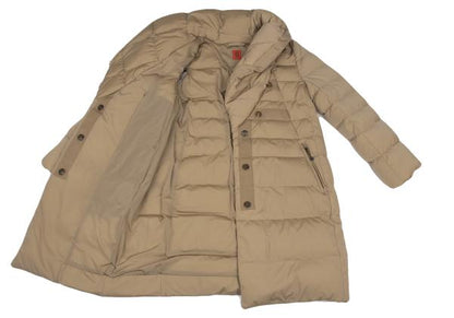 ISSEY MIYAKE HaaT Nylon Shawl Collar Down Coat Beige Size 3