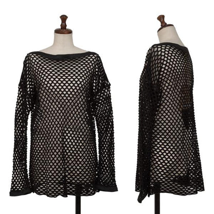 ROMEO GIGLI Black Boat Neck Mesh Long Sleeve Top Size 9T