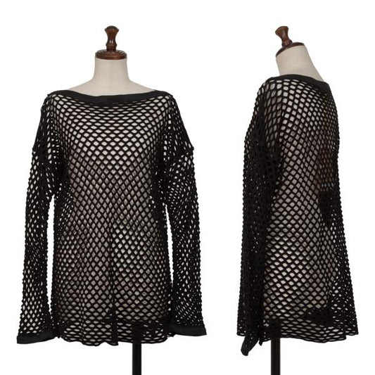 ROMEO GIGLI Black Boat Neck Mesh Long Sleeve Top Size 9T