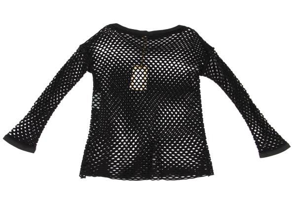 ROMEO GIGLI Black Boat Neck Mesh Long Sleeve Top Size 9T