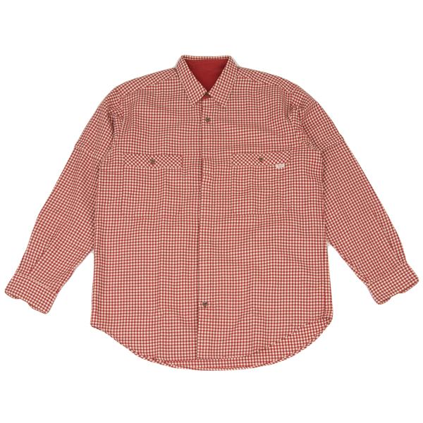Papas Wool Cotton Check Flannel Shirt Red/Natural Size M