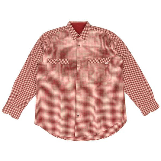 Papas Wool Cotton Check Flannel Shirt Red/Natural Size M