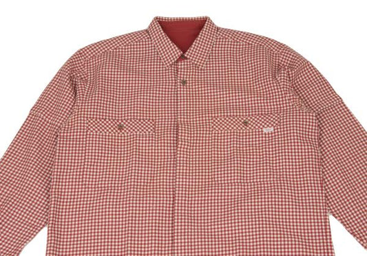 Papas Wool Cotton Check Flannel Shirt Red/Natural Size M