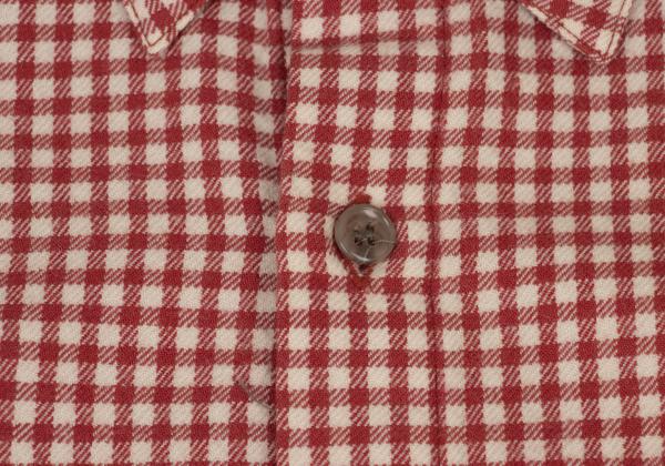 Papas Wool Cotton Check Flannel Shirt Red/Natural Size M
