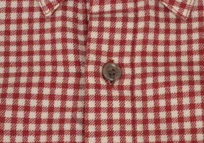 Papas Wool Cotton Check Flannel Shirt Red/Natural Size M