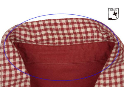 Papas Wool Cotton Check Flannel Shirt Red/Natural Size M