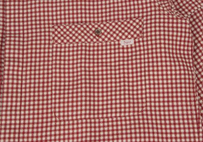 Papas Wool Cotton Check Flannel Shirt Red/Natural Size M