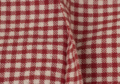 Papas Wool Cotton Check Flannel Shirt Red/Natural Size M