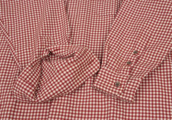 Papas Wool Cotton Check Flannel Shirt Red/Natural Size M